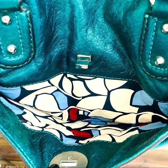 Marks & Spencer Autograph Teal/Green Leather Satchel - Picture 8 of 10